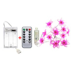 Pink Flower Fairy Lights - Battery Powered - Jcfyoo Lights