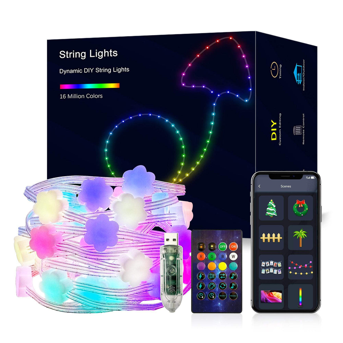 RGB Flower Fairy String Lights with App Control