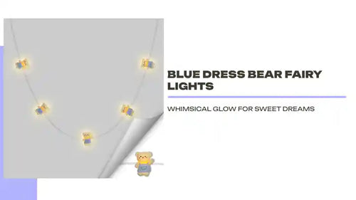 Blue Dress Bear Fairy Lights by@Outfy