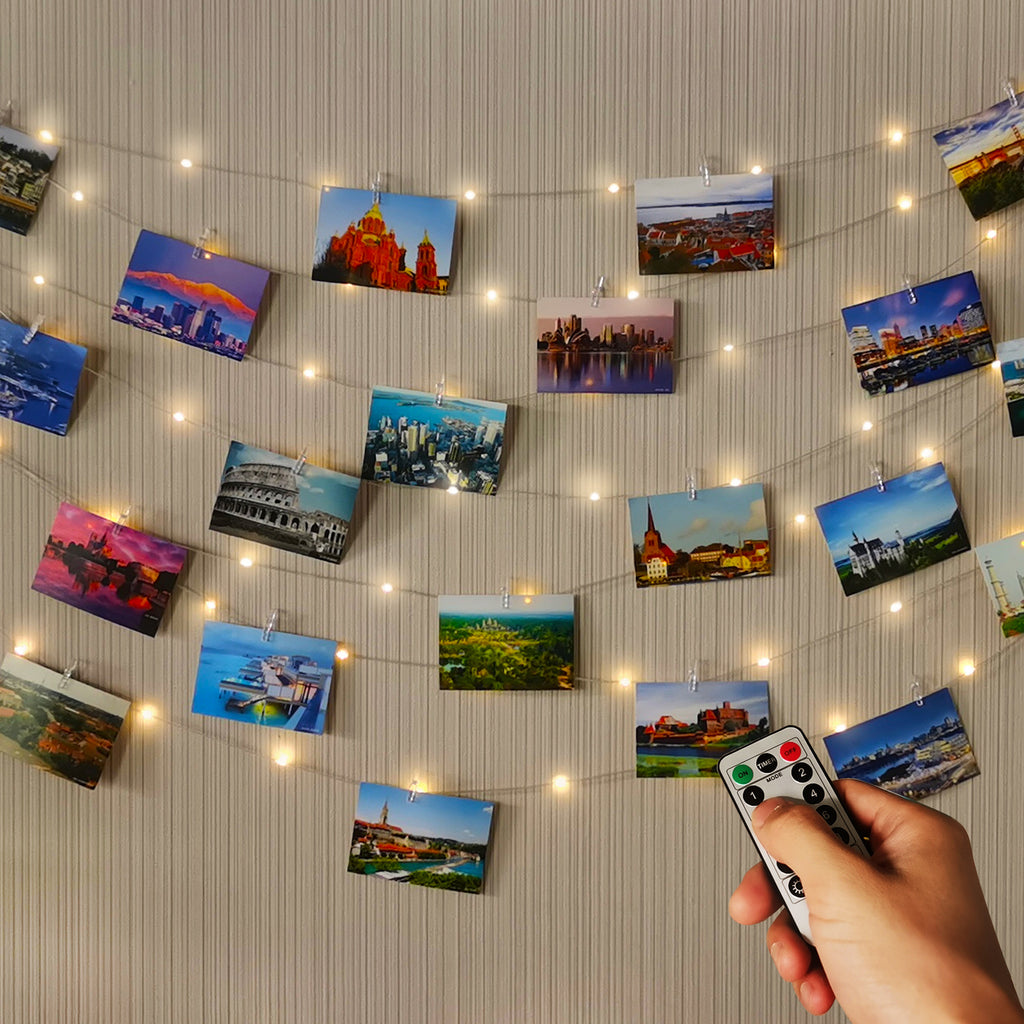 Photo Clip String Lights, 33ft, 100 Warm LEDs, 50 Clips
