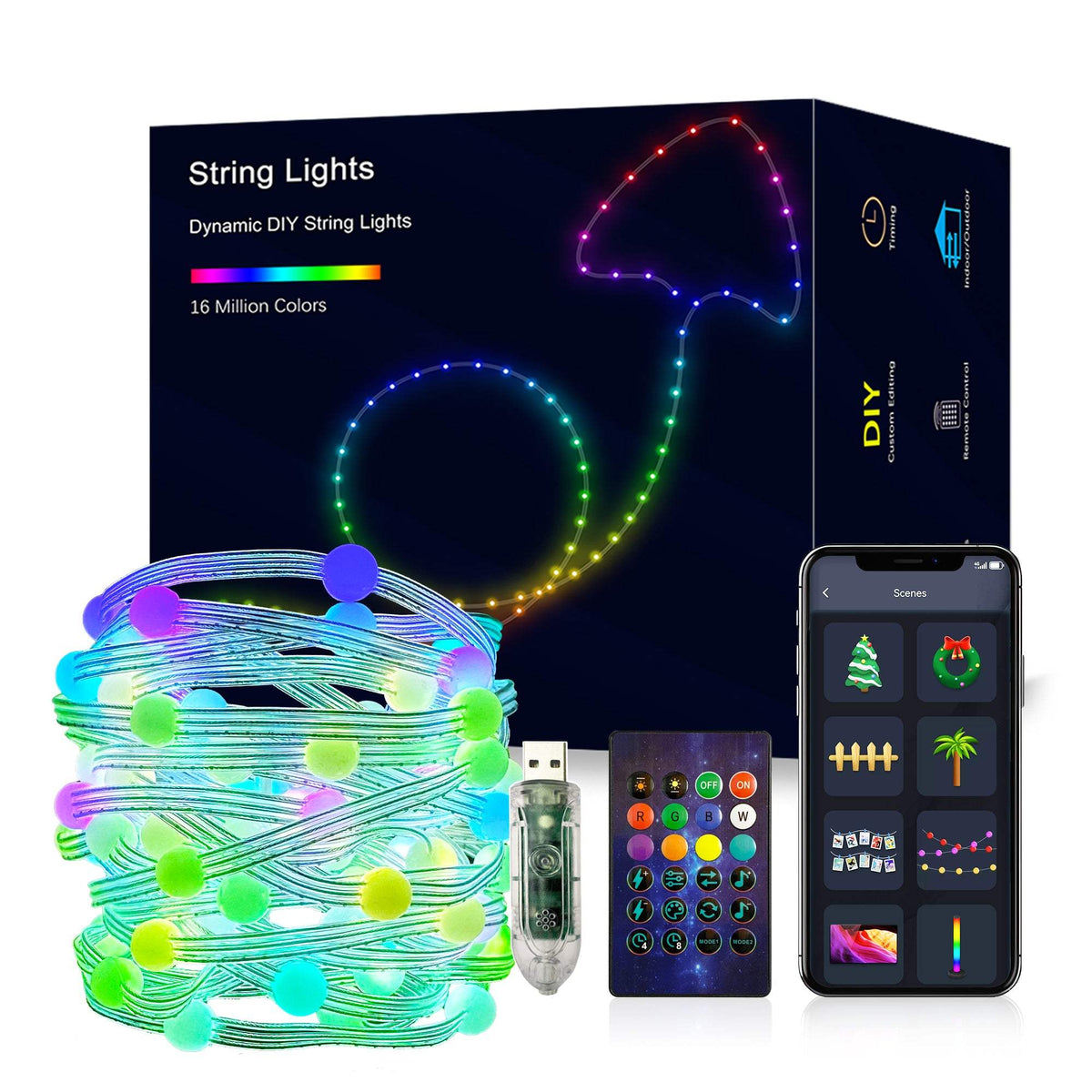 RGB Pearl LED String Lights with App Control