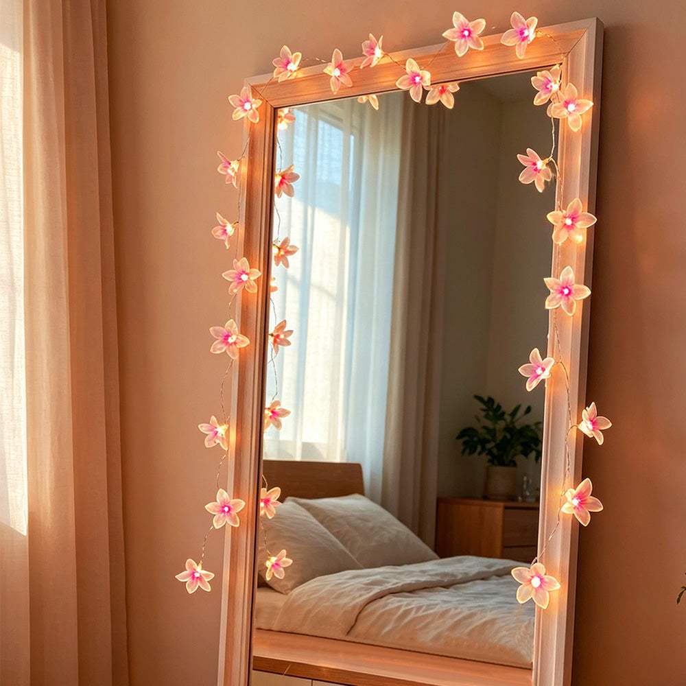 Pink Flower Fairy Lights 10ft 30 LED